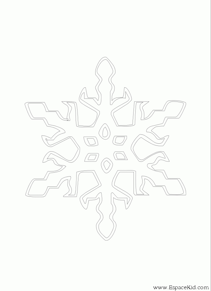 Flocon de neige à colorier sur fond blanc