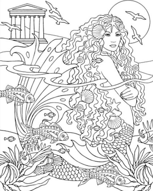 Scène marine avec poissons et coraux dans un fond colorié Scène marine avec poissons et coraux dans un fond colorié
