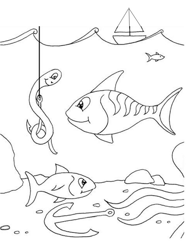 Scène marine avec poissons et coraux colorés Scène marine avec poissons et coraux colorés