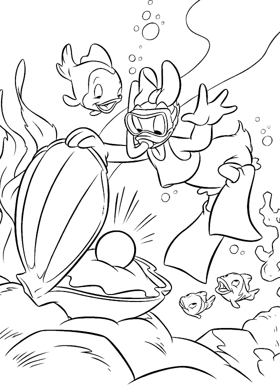 Un coloriage de fond marin avec poissons et coraux variés