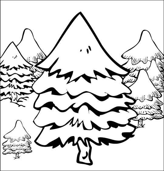 Coloriage d'une forêt dense avec des animaux au cœur de la nature