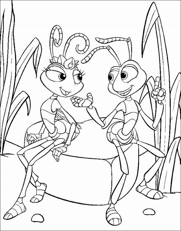 Un coloriage d'une fourmi sur une feuille avec des détails naturels