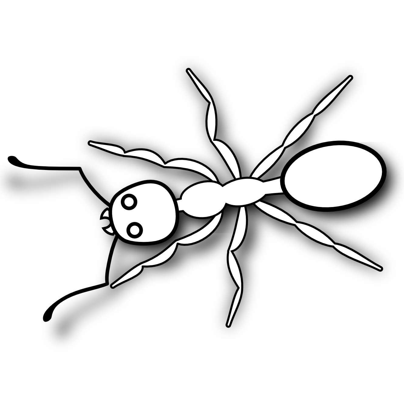 Un coloriage d'une fourmi sur une feuille avec des détails naturels