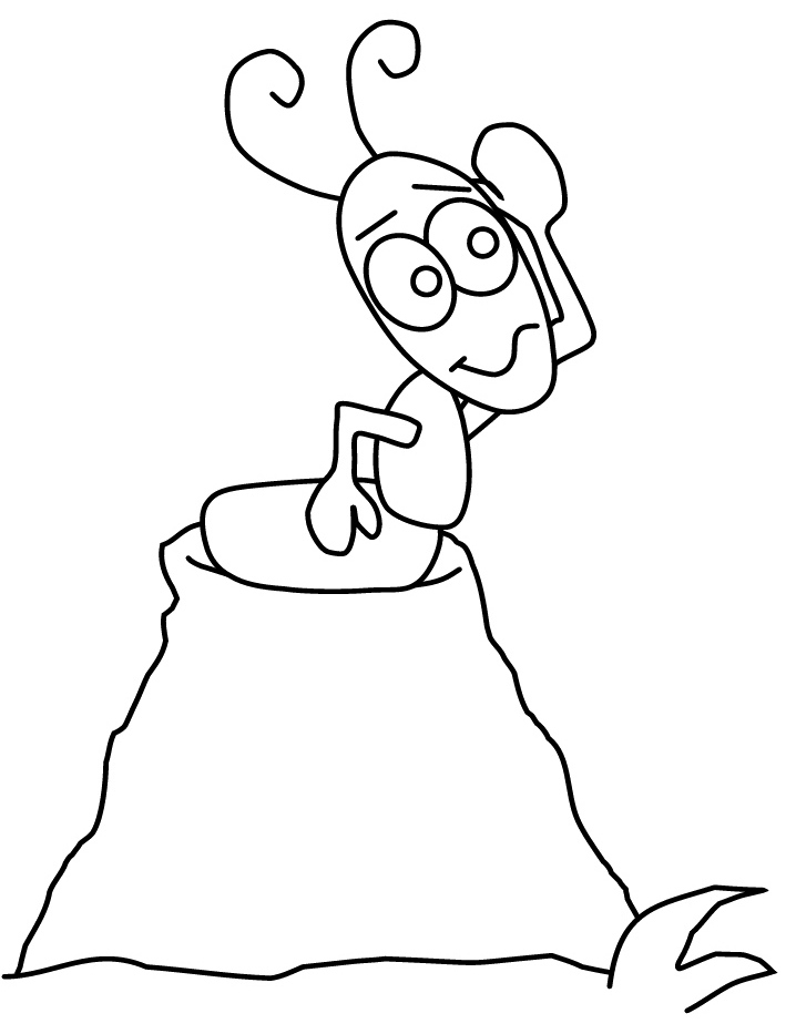Coloriage d'une fourmi en pleine exploration sur une feuille