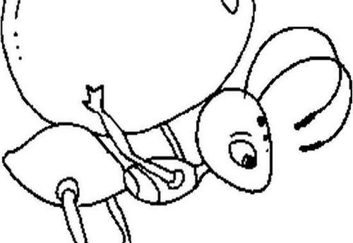 Un coloriage d'une fourmi en pleine exploration sur un sol de terre Un coloriage d'une fourmi en pleine exploration sur un sol de terre