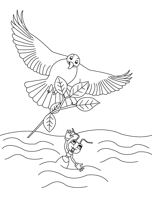 Coloriage d'une fourmi explorant un environnement naturel