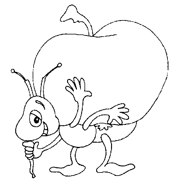 Coloriage d'une fourmi en pleine exploration sur un fond simple
