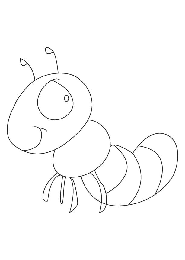 Coloriage d'une fourmi sur une feuille