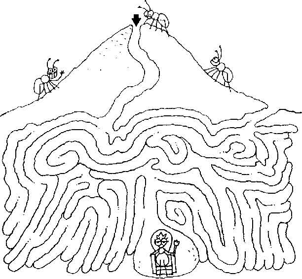 Coloriage d'une fourmi marchant sur une feuille