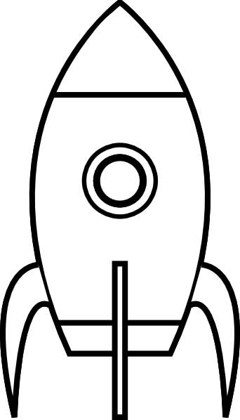 Coloriage d'une fusée en plein vol dans l'espace