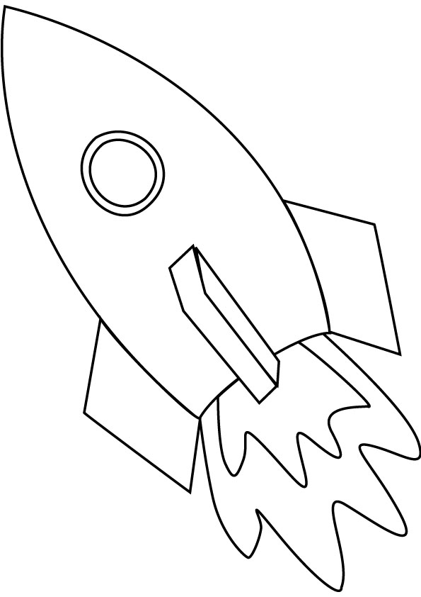 Coloriage d'une fusée prête pour le décollage dans l'espace