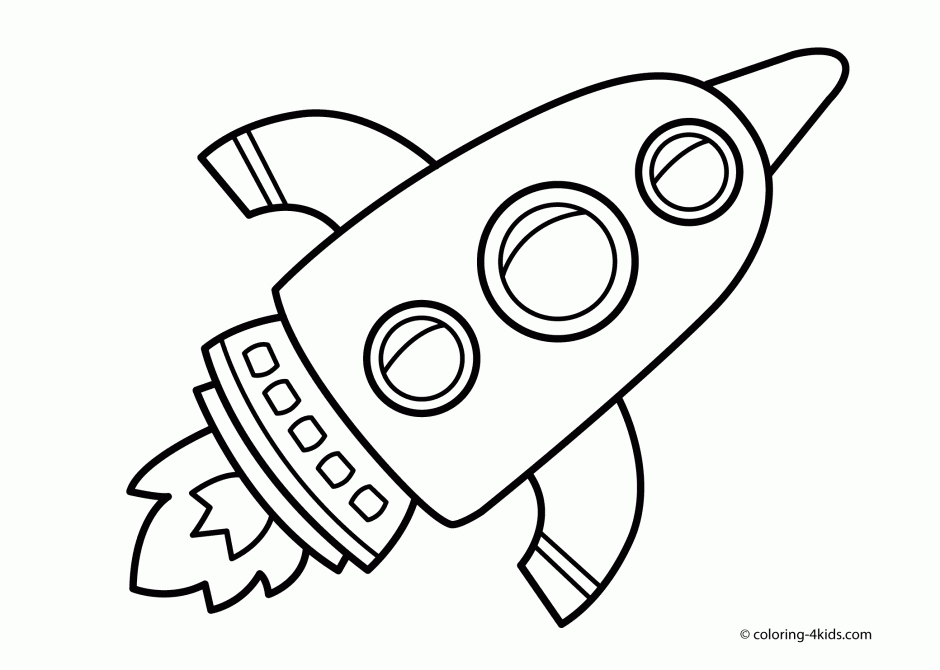 Coloriage d'une fusée s'élevant dans l'espace