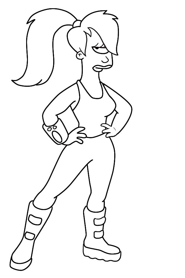 Personnages de Futurama en pleine action dans un décor futuriste