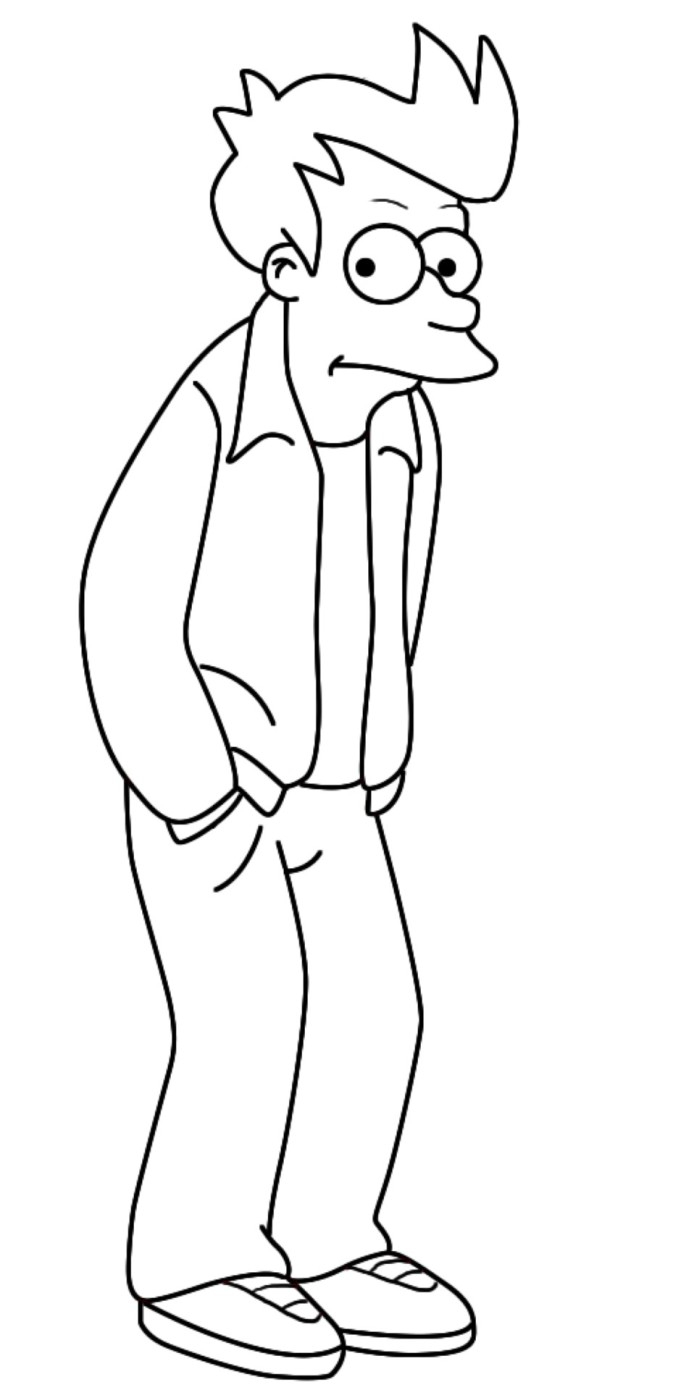 Personnages de Futurama en pleine action dans un décor futuriste