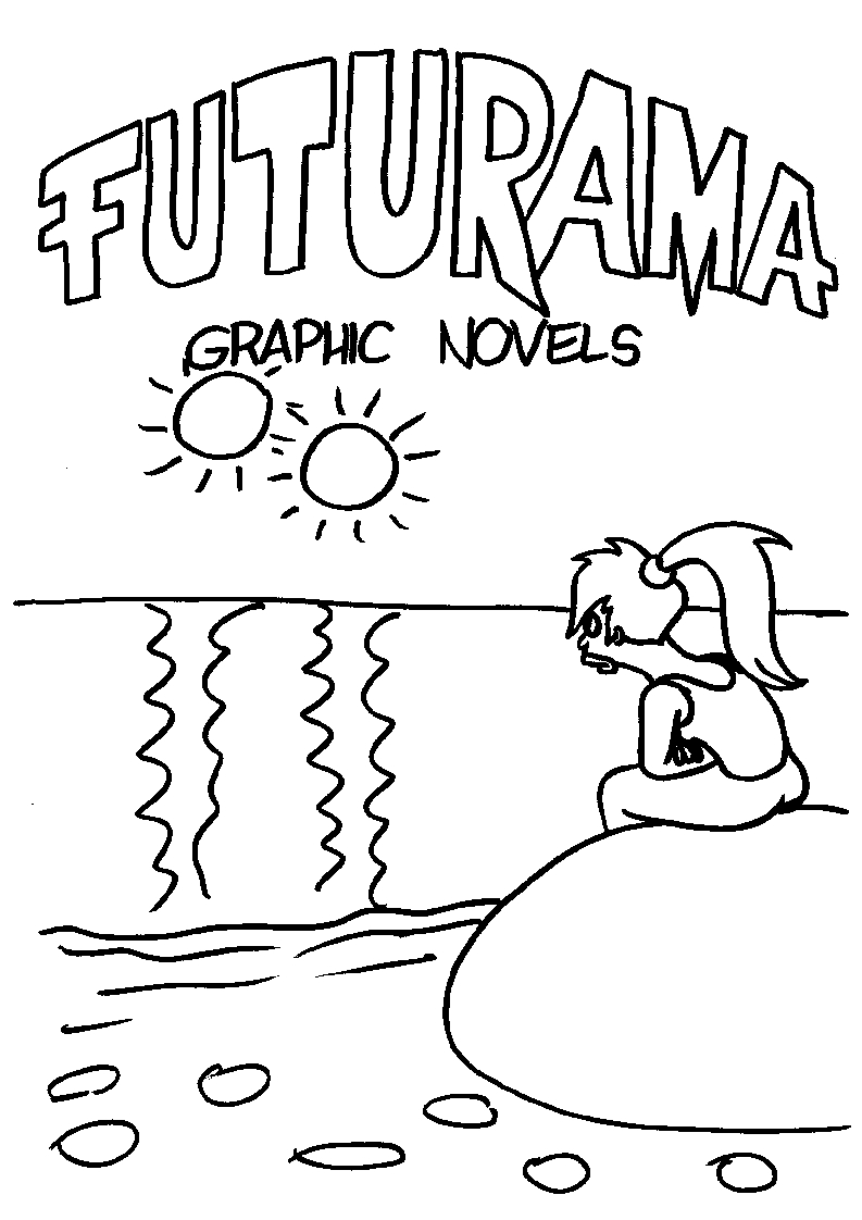 Personnages de Futurama en pleine aventure sur un fond futuriste