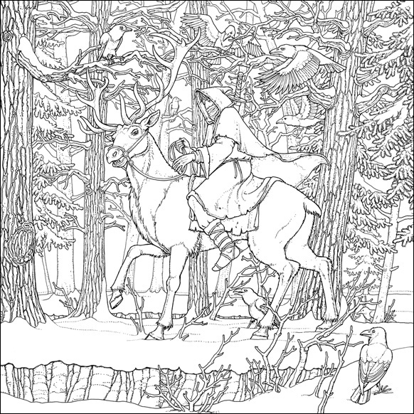 Coloriage de Jon Snow, en armure, devant un décor de château Coloriage de Jon Snow, en armure, devant un décor de château