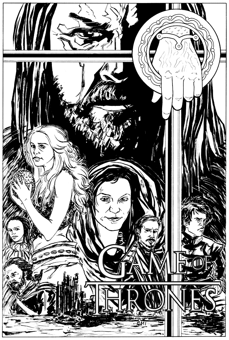 Scène de bataille emblématique de Game of Thrones avec personnages et dragons Scène de bataille emblématique de Game of Thrones avec personnages et dragons