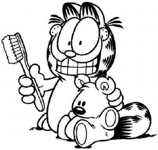 Garfield en train de savourer un plat de lasagnes