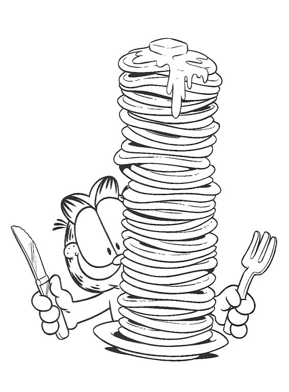 Garfield se prélasse sur un coussin avec un air malicieux