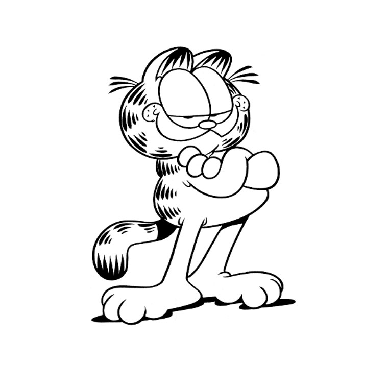 Garfield se prélassant sur un coussin moelleux