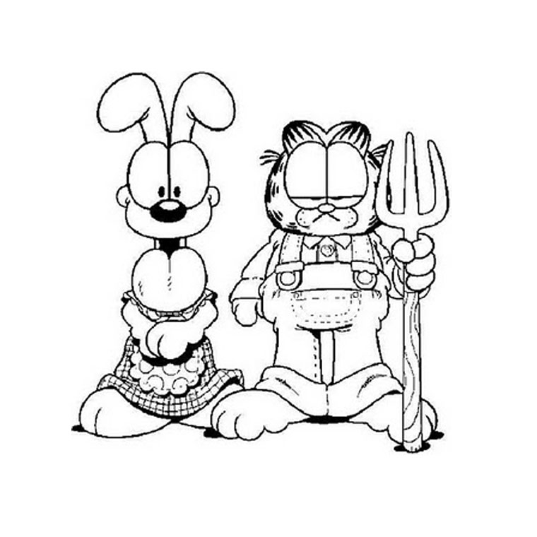 Garfield se détend sur un canapé avec une pizza