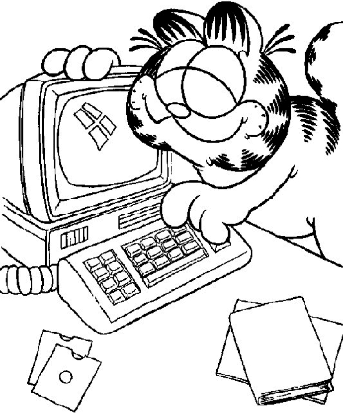 Garfield se relaxant sur un coussin moelleux