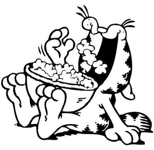 Garfield se prélasse sur un coussin dans un environnement chaleureux