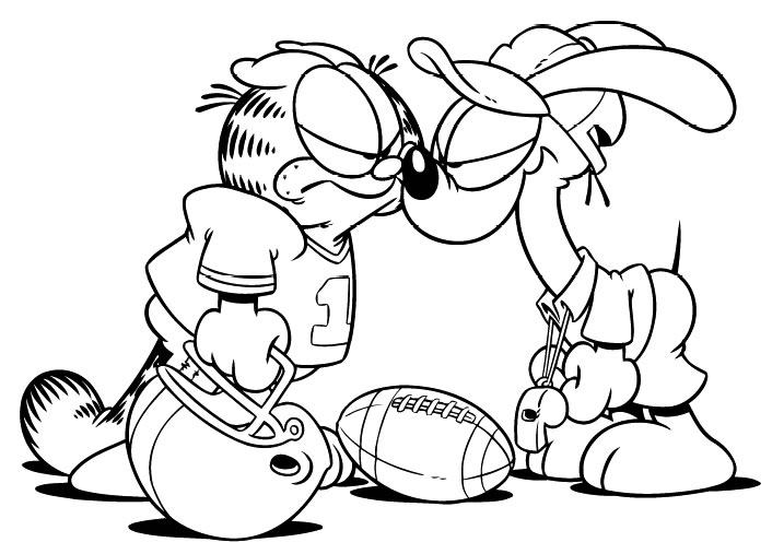 Garfield en train de déguster une part de pizza sur un fond simple