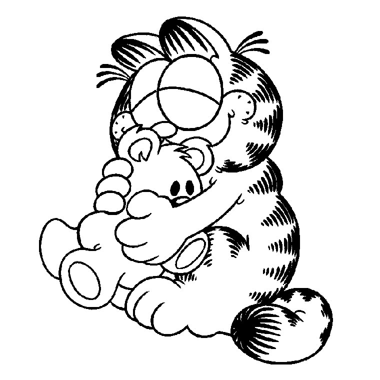 Garfield en train de déguster un plat de lasagnes