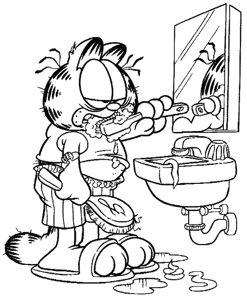 Garfield se prélasse sur un coussin moelleux