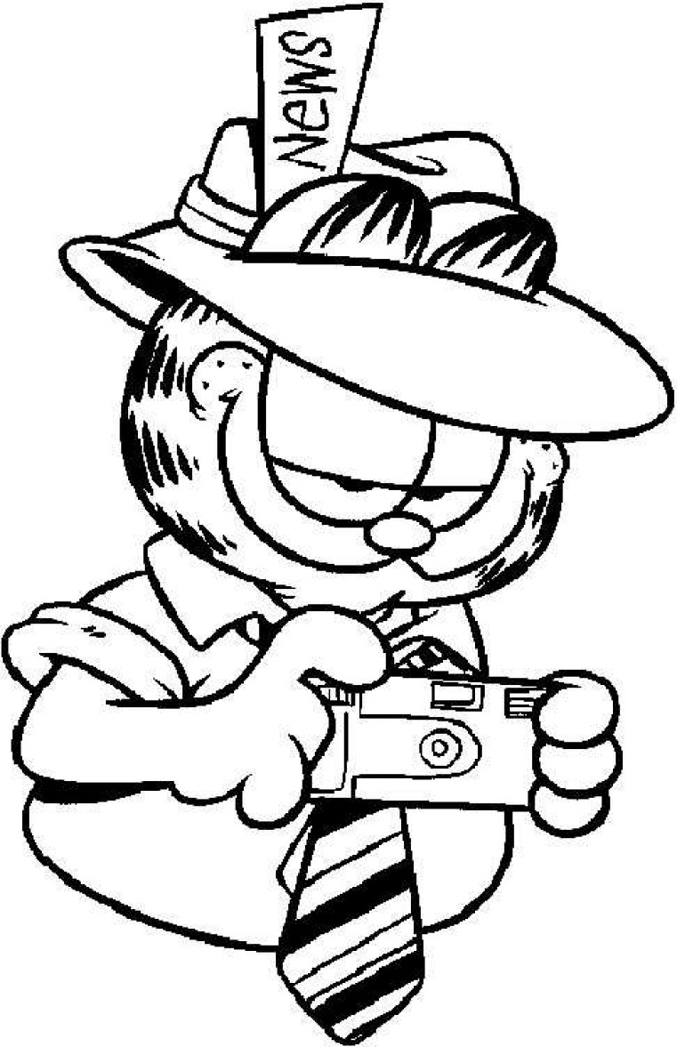 Garfield en train de manger une part de lasagne