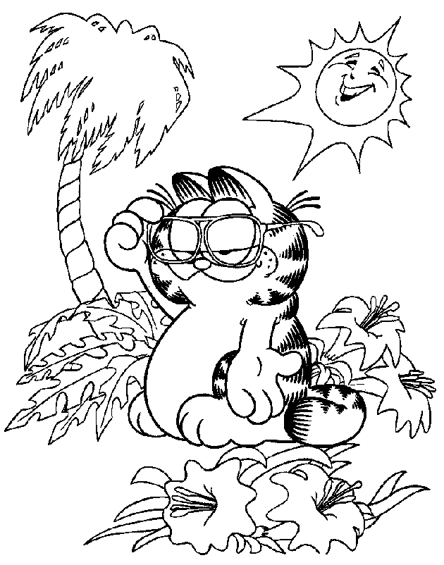 Garfield en train de se prélasser sur un coussin confortable