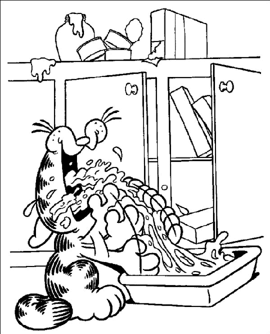 Garfield se prélassant sur un coussin moelleux