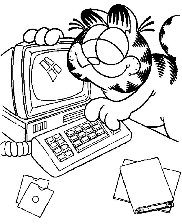 Garfield en pleine contemplation sur un fond simple