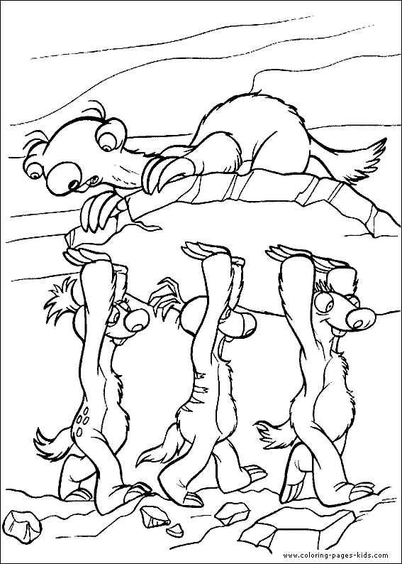 Coloriage d'un géant de glace dans un paysage enneigé