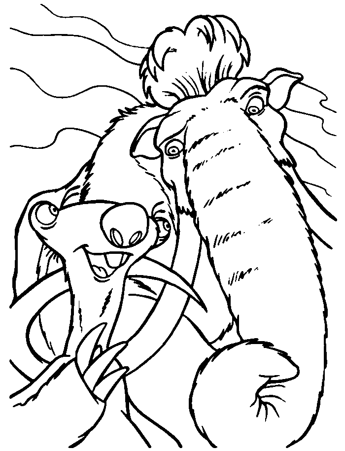Coloriage d'un géant de glace dans un paysage hivernal