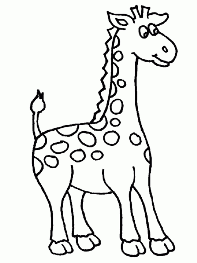 Coloriage d'une girafe majestueuse dans un cadre naturel