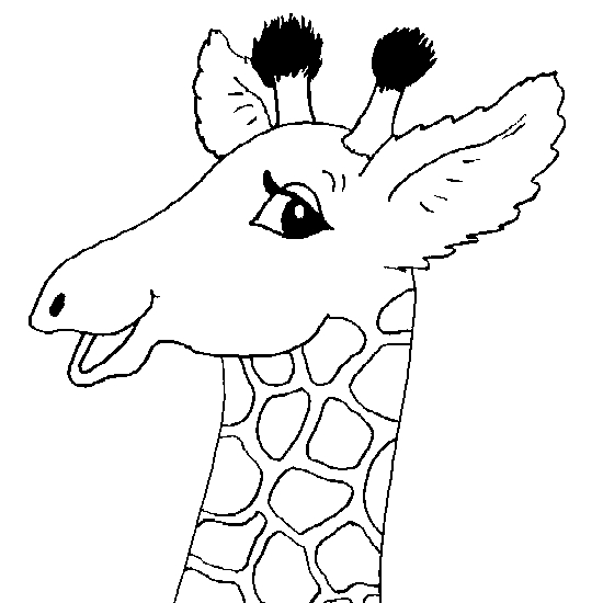 Coloriage de girafe dans un paysage naturel