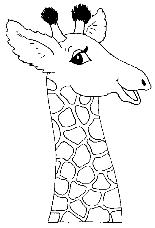 Coloriage d'une girafe mangeant des feuilles sous un arbre