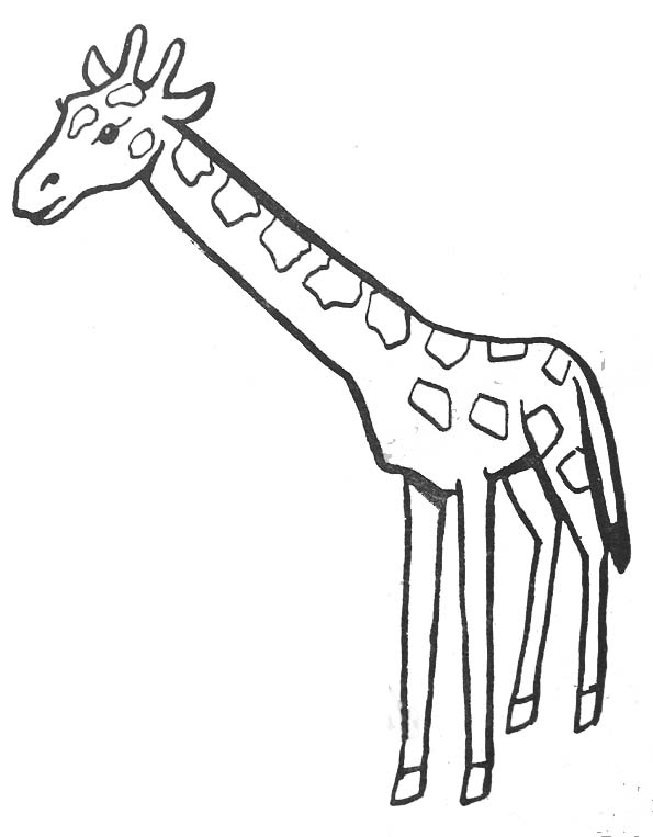 Coloriage d'une girafe dans un paysage sauvage Coloriage d'une girafe dans un paysage sauvage