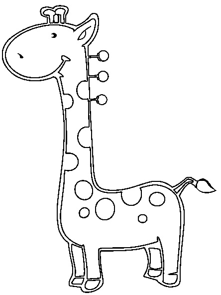 Coloriage d'une girafe élégante sous un arbre