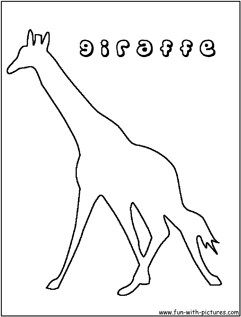 Coloriage d'une girafe paisible dans son habitat naturel
