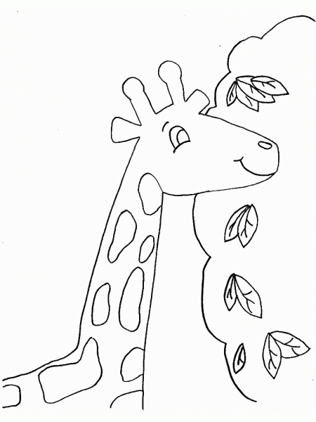 Coloriage d'une girafe dans son habitat naturel