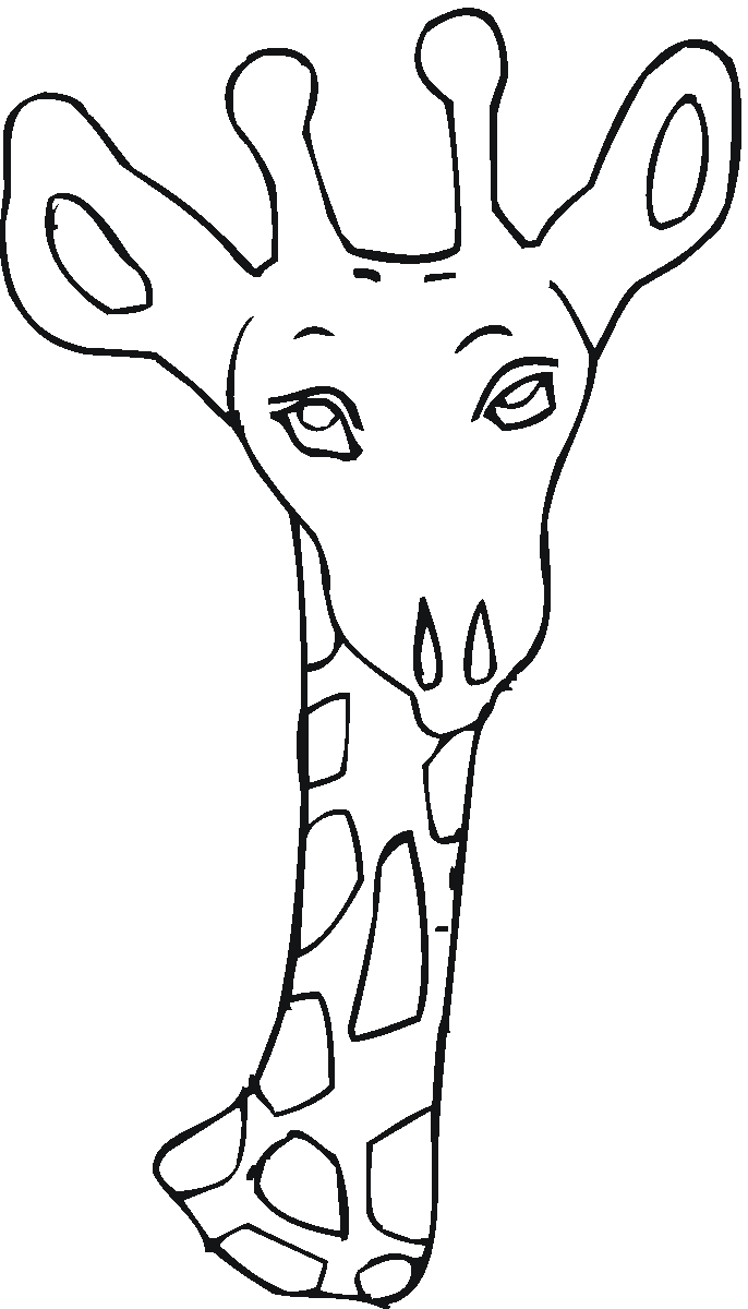 Coloriage d'une girafe au long cou dans la savane