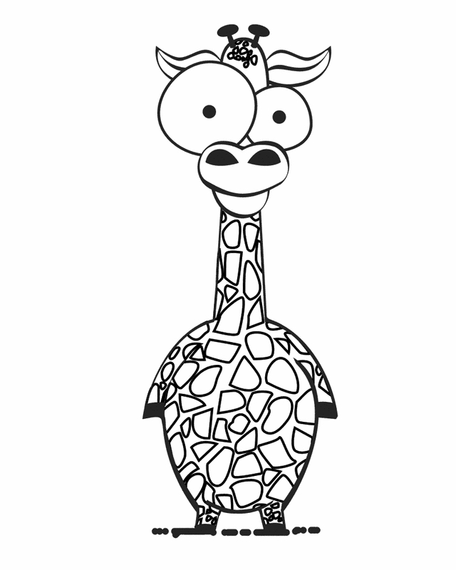 Coloriage d'une girafe gracieuse dans son environnement naturel
