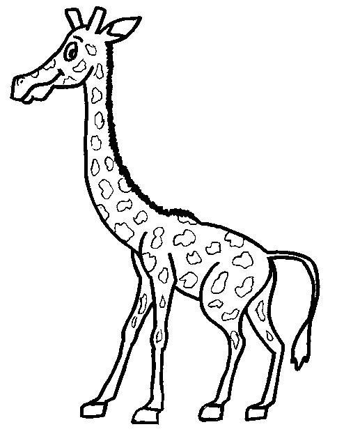Coloriage d'une girafe dans son habitat naturel