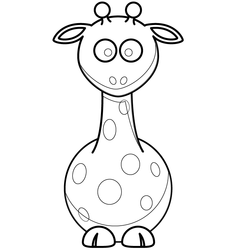 Coloriage d'une girafe dans un environnement naturel