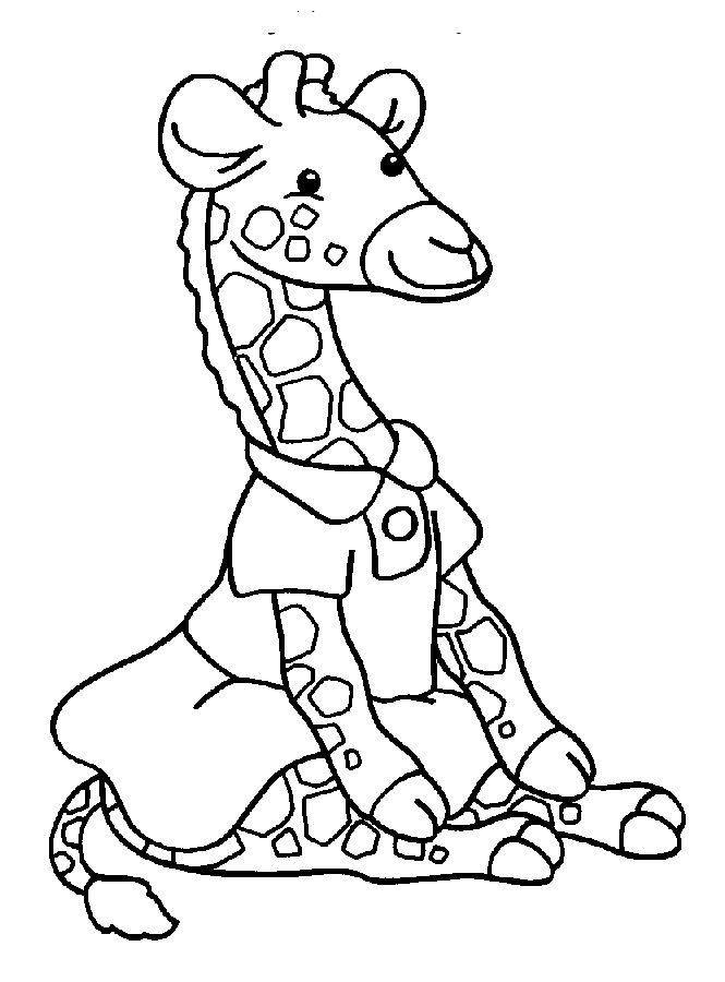 Coloriage d'une girafe paisiblement debout dans la savane