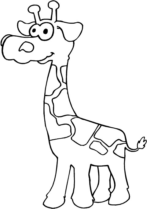 Coloriage d'une girafe dans un paysage naturel Coloriage d'une girafe dans un paysage naturel
