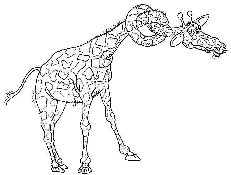 Coloriage d'une girafe se tenant majestueusement dans la savane
